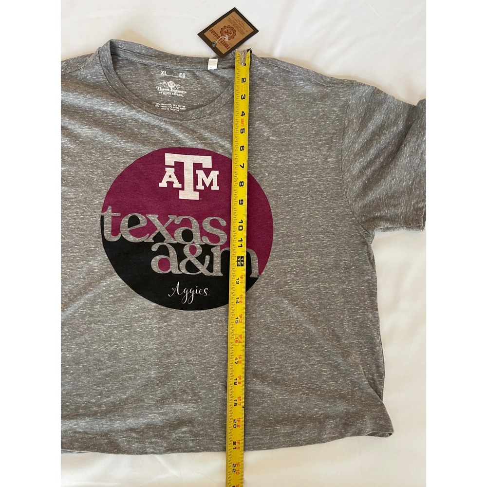 Three Square Texas A&M Aggies Womens XL Cropped T-Shirt Heather Grey - Picture 5 of 7